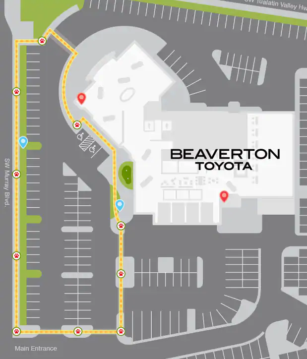 Pet Walk Map | Beaverton Toyota in Beaverton OR